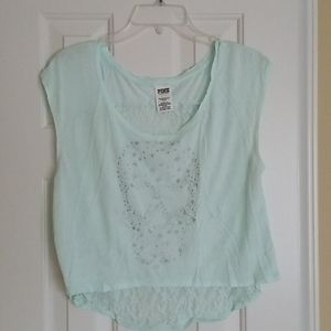 PINK skull lace crop